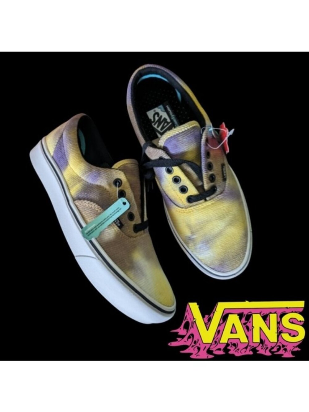 Vans Comfycush Era Women 11 Blotched Purple and Yellow Velvet 0926
